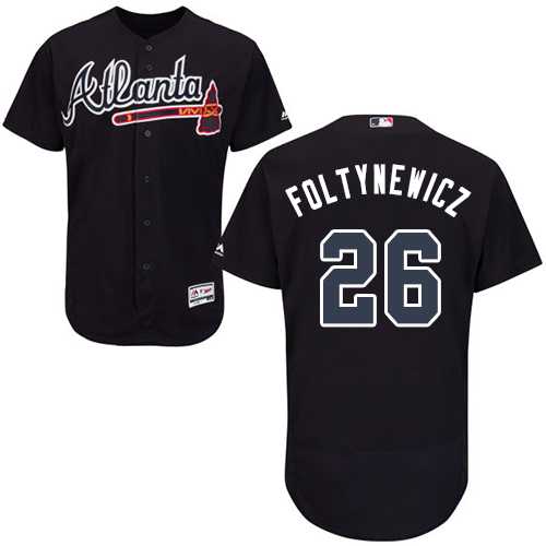 Men's Atlanta Braves #26 Mike Foltynewicz Navy Blue Flexbase Authentic Collection Stitched MLB