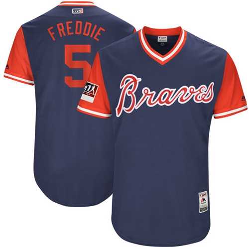 Men's Atlanta Braves #5 Freddie Freeman Navy Freddie Players Weekend Authentic Stitched MLB
