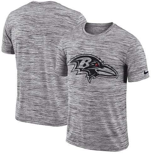 Men's Baltimore Ravens Nike Heathered Black Sideline Legend Velocity Travel Performance T-Shirt