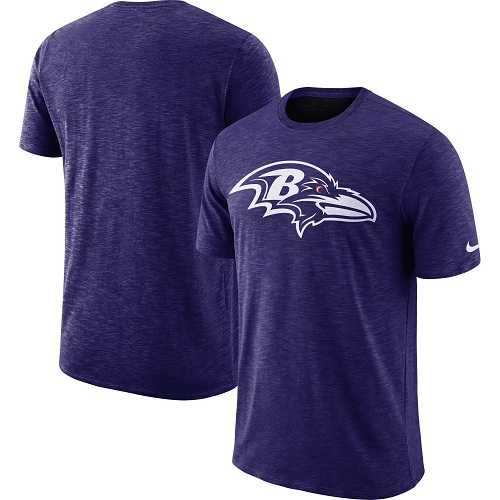 Men's Baltimore Ravens Nike Purple Sideline Cotton Slub Performance T-Shirt