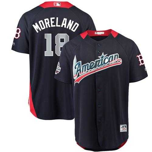 Men's Boston Red Sox #18 Mitch Moreland Navy Blue 2018 All-Star American League Stitched MLB Jersey