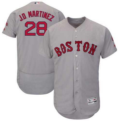 Men's Boston Red Sox #28 J. D. Martinez Grey Flexbase Authentic Collection Stitched Baseball Jersey