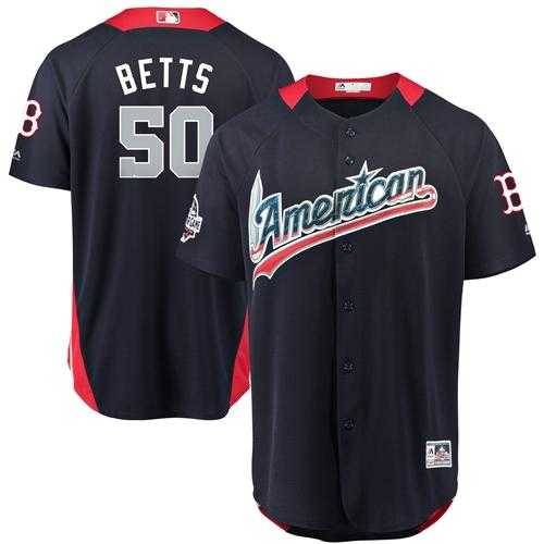Men's Boston Red Sox #50 Mookie Betts Navy Blue 2018 All-Star American League Stitched MLB Jersey