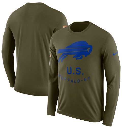 Men's Buffalo Bills Nike Olive Salute to Service Sideline Legend Performance Long Sleeve T-Shirt