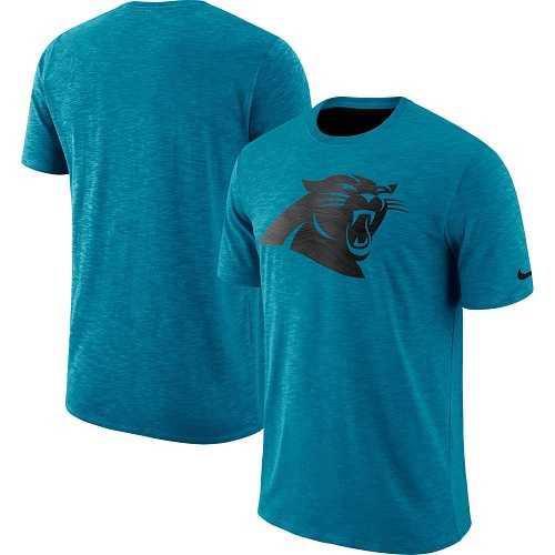 Men's Carolina Panthers Nike Blue Sideline Cotton Slub Performance T-Shirt