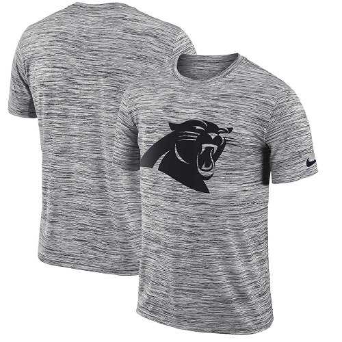 Men's Carolina Panthers Nike Heathered Black Sideline Legend Velocity Travel Performance T-Shirt
