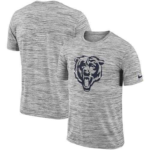 Men's Chicago Bears Nike Heathered Black Sideline Legend Velocity Travel Performance T-Shirt
