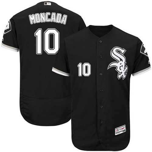 Men's Chicago White Sox #10 Yoan Moncada Black Flexbase Authentic Collection Stitched MLB