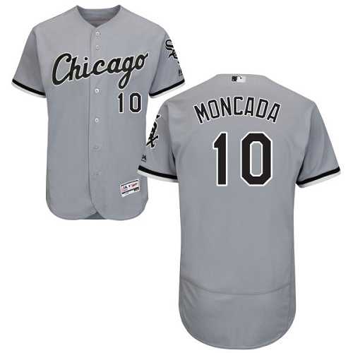 Men's Chicago White Sox #10 Yoan Moncada Grey Flexbase Authentic Collection Stitched MLB