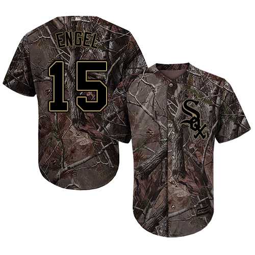Men's Chicago White Sox #15 Adam Engel Camo Realtree Collection Cool Base Stitched MLBs