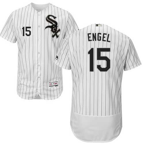 Men's Chicago White Sox #15 Adam Engel White(Black Strip) Flexbase Authentic Collection Stitched MLBs