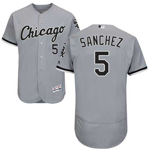 Men's Chicago White Sox #5 Yolmer Sanchez Grey Flexbase Authentic Collection Stitched MLBs