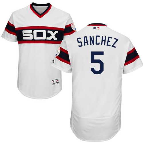 Men's Chicago White Sox #5 Yolmer Sanchez White Flexbase Authentic Collection Alternate Home Stitched MLBs