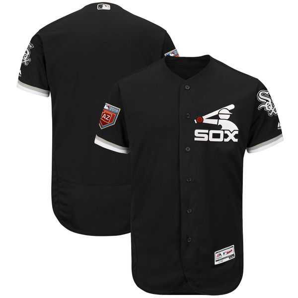 Men's Chicago White Sox Customized Majestic Black 2018 Spring Training Flex Base Team Jersey