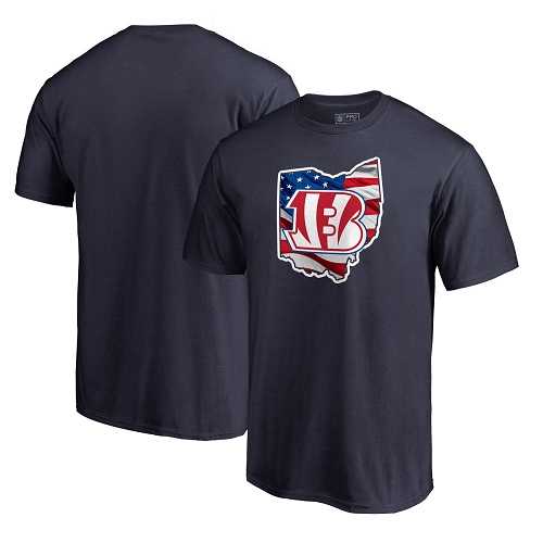 Men's Cincinnati Bengals NFL Pro Line by Fanatics Branded Navy Banner State T-Shirt