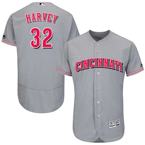 Men's Cincinnati Reds #32 Matt Harvey Grey Flexbase Authentic Collection Stitched MLB