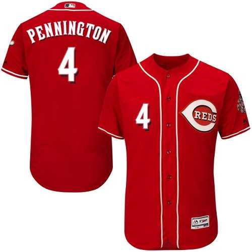 Men's Cincinnati Reds #4 Cliff Pennington Red Flexbase Authentic Collection Stitched MLB