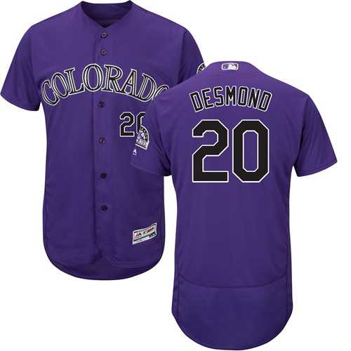 Men's Colorado Rockies #20 Ian Desmond Purple Flexbase Authentic Collection Stitched MLB