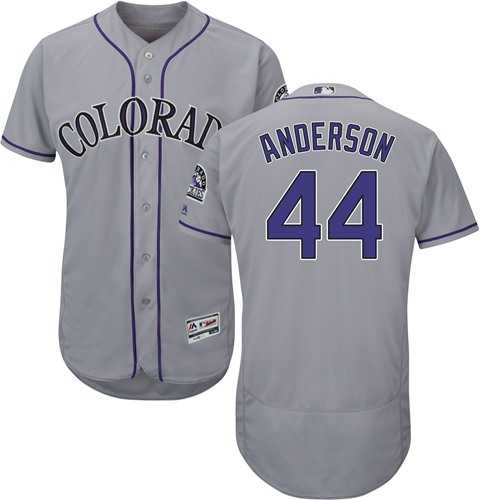 Men's Colorado Rockies #44 Tyler Anderson Grey Flexbase Authentic Collection Stitched MLB