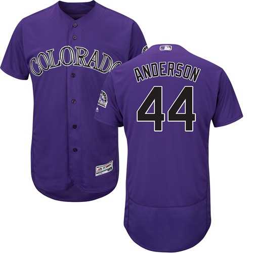 Men's Colorado Rockies #44 Tyler Anderson Purple Flexbase Authentic Collection Stitched MLB