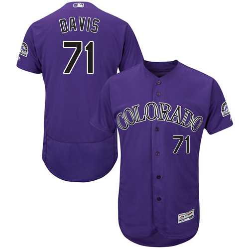 Men's Colorado Rockies #71 Wade Davis Purple Flexbase Authentic Collection Stitched MLB