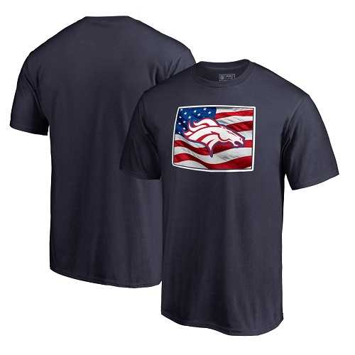 Men's Denver Broncos NFL Pro Line by Fanatics Branded Navy Banner State T-Shirt