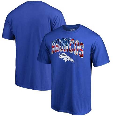 Men's Denver Broncos NFL Pro Line by Fanatics Branded Royal Banner Wave T-Shirt