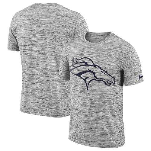Men's Denver Broncos Nike Heathered Black Sideline Legend Velocity Travel Performance T-Shirt
