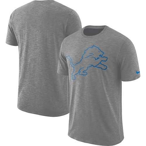 Men's Detroit Lions Nike Heathered Gray Sideline Cotton Slub Performance T-Shirt