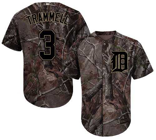 Men's Detroit Tigers #3 Alan Trammell Camo Realtree Collection Cool Base Stitched MLB