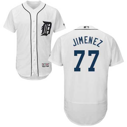 Men's Detroit Tigers #77 Joe Jimenez White Flexbase Authentic Collection Stitched MLB Jersey