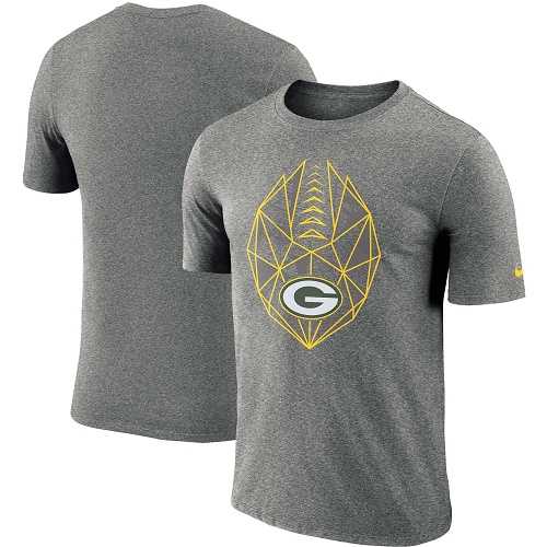 Men's Green Bay Packers Nike Heathered Charcoal Fan Gear Icon Performance T-Shirt