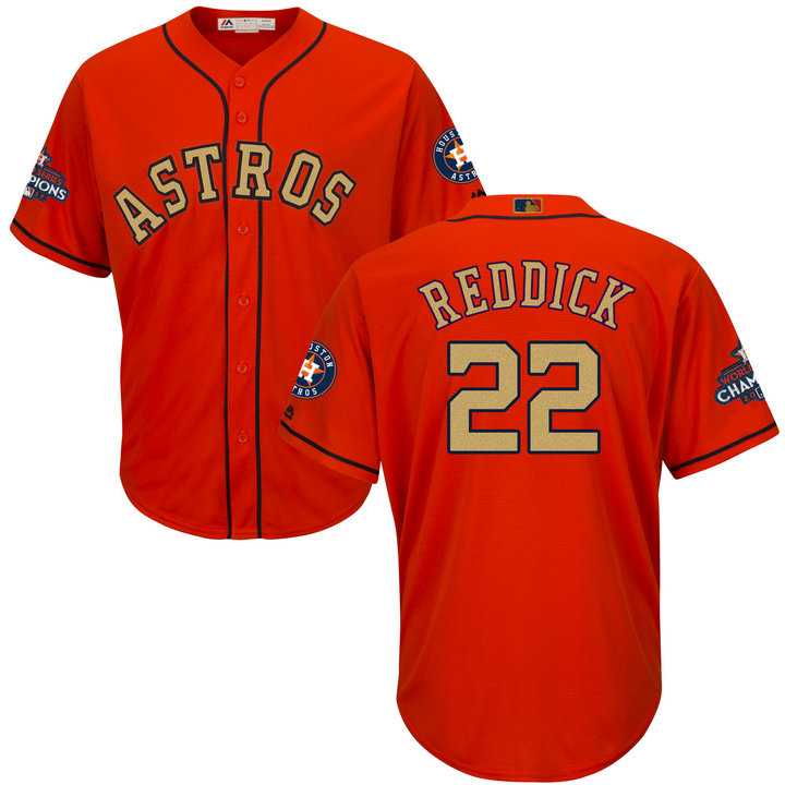 Men's Houston Astros #22 Josh Reddick Orange 2018 Gold Program Cool Base Stitched Baseball Jersey