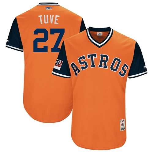 Men's Houston Astros #27 Jose Altuve Orange Tuve Players Weekend Authentic Stitched MLB
