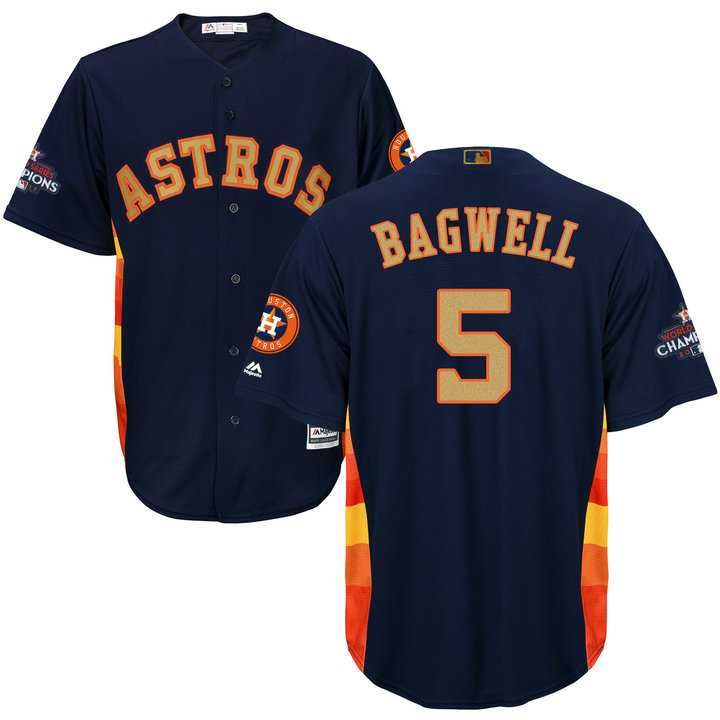 Men's Houston Astros #5 Jeff Bagwell Navy 2018 Gold Program Cool Base Stitched Baseball Jersey