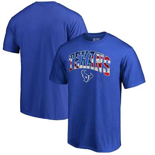 Men's Houston Texans NFL Pro Line by Fanatics Branded Royal Banner Wave T-Shirt