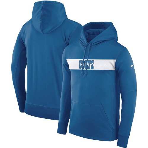 Men's Indianapolis Colts Nike Royal Sideline Team Performance Pullover Hoodie