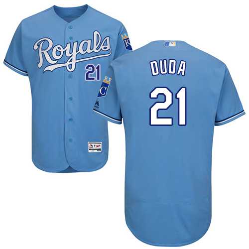Men's Kansas City Royals #21 Lucas Duda Light Blue Flexbase Authentic Collection Stitched MLB