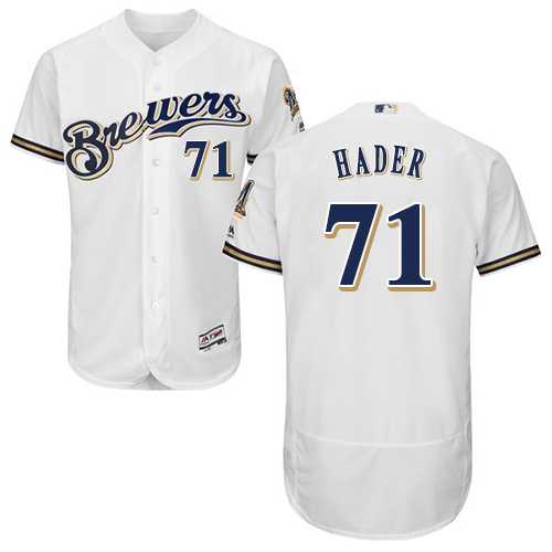 Men's Milwaukee Brewers #71 Josh Hader White Flexbase Authentic Collection Stitched MLB