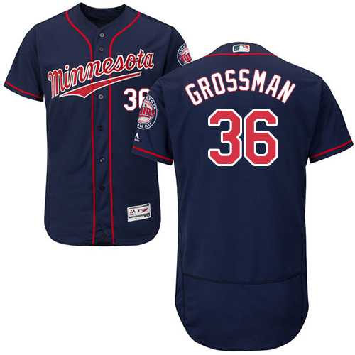 Men's Minnesota Twins #36 Robbie Grossman Navy Blue Flexbase Authentic Collection Stitched MLB Jersey