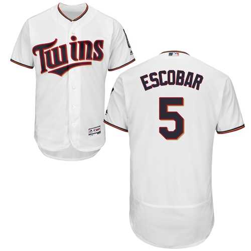 Men's Minnesota Twins #5 Eduardo Escobar White Flexbase Authentic Collection Stitched MLB Jersey