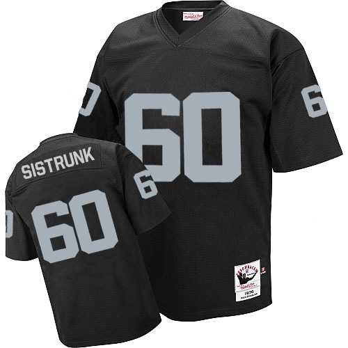Men's Mitchell and Ness Oakland Raiders #60 Otis Sistrunk Throwback Black Home Jersey