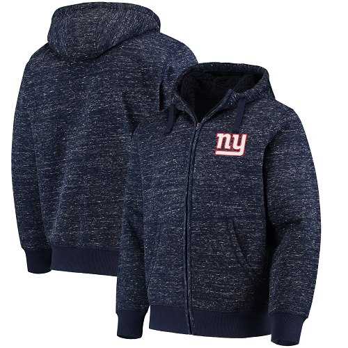 Men's New York Giants G-III Sports by Carl Banks Heathered Navy Discovery Sherpa Full-Zip Jacket