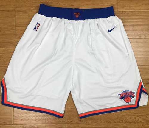 Men's New York Knicks Nike White Swingman Basketball Shorts