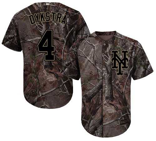 Men's New York Mets #4 Lenny Dykstra Camo Realtree Collection Cool Base Stitched MLB