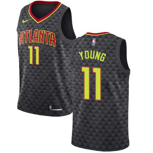 Men's Nike Atlanta Hawks #11 Trae Young Black NBA Swingman Icon Edition Jersey