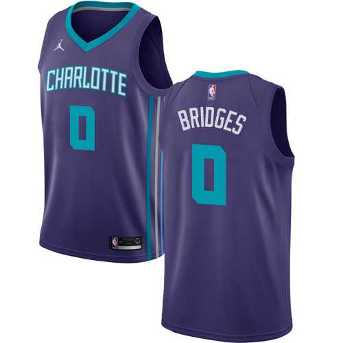 Men's Nike Charlotte Hornets #0 Miles Bridges Purple NBA Jordan Swingman Statement Edition Jersey