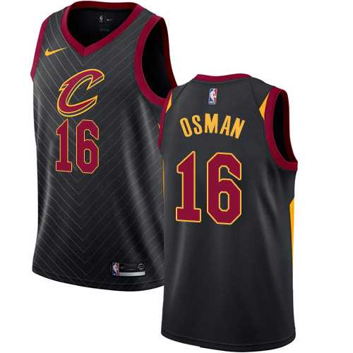 Men's Nike Cleveland Cavaliers #16 Cedi Osman Black NBA Swingman Statement Edition Jersey