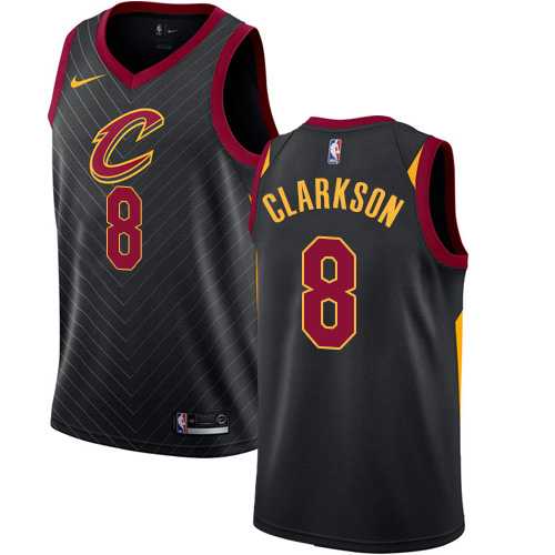 Men's Nike Cleveland Cavaliers #8 Jordan Clarkson Black NBA Swingman Statement Edition Jersey