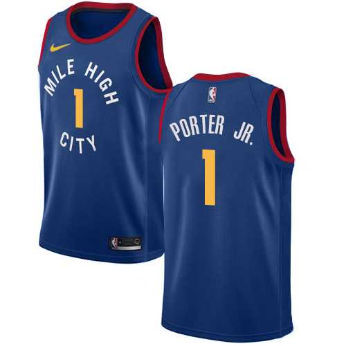 Men's Nike Denver Nuggets #1 Michael Porter Jr. Navy NBA Swingman City Edition Jersey